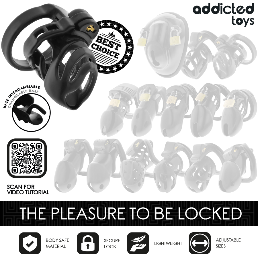 ADDICTED TOYS LOCKED - JAULA PARA PENE CON CIERRE ETERNAL 9 CM