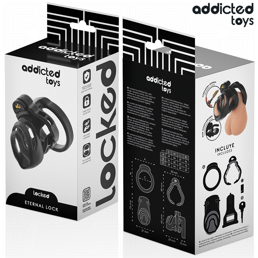 ADDICTED TOYS LOCKED - JAULA PARA PENE CON CIERRE ETERNAL 9 CM