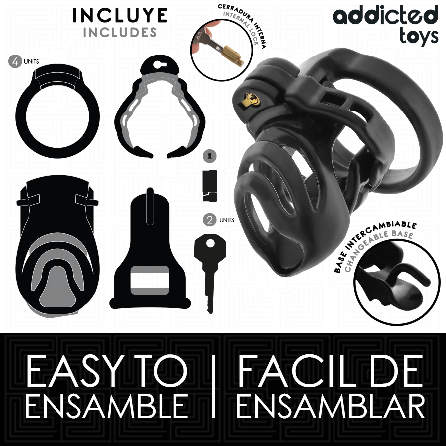 ADDICTED TOYS LOCKED - JAULA PARA PENE CON CIERRE ETERNAL 9 CM