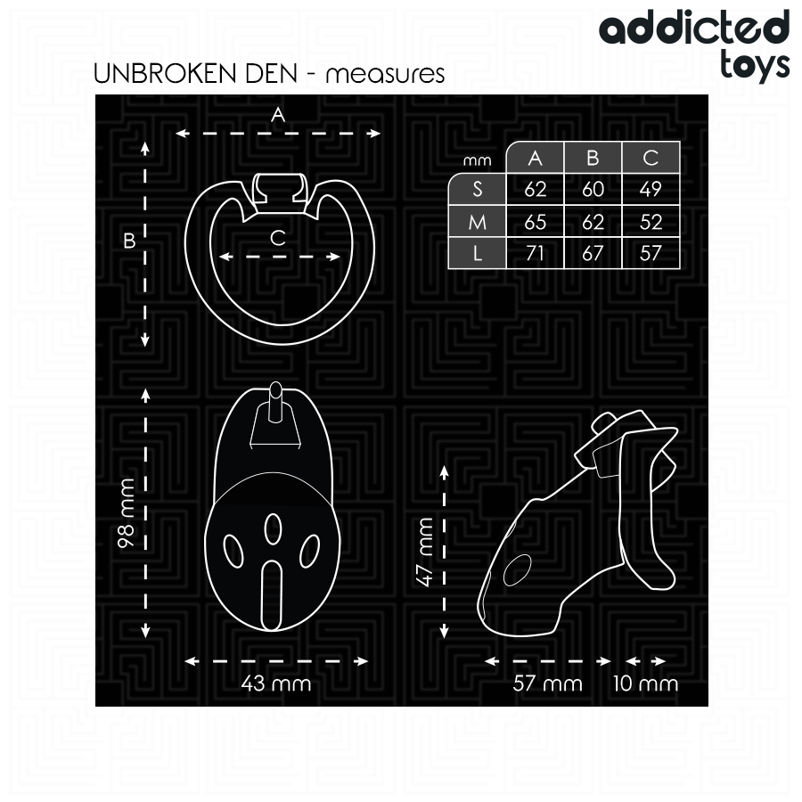 ADDICTED TOYS LOCKED - UNBROKEN DEN PENIS CAGE 9.8 CM