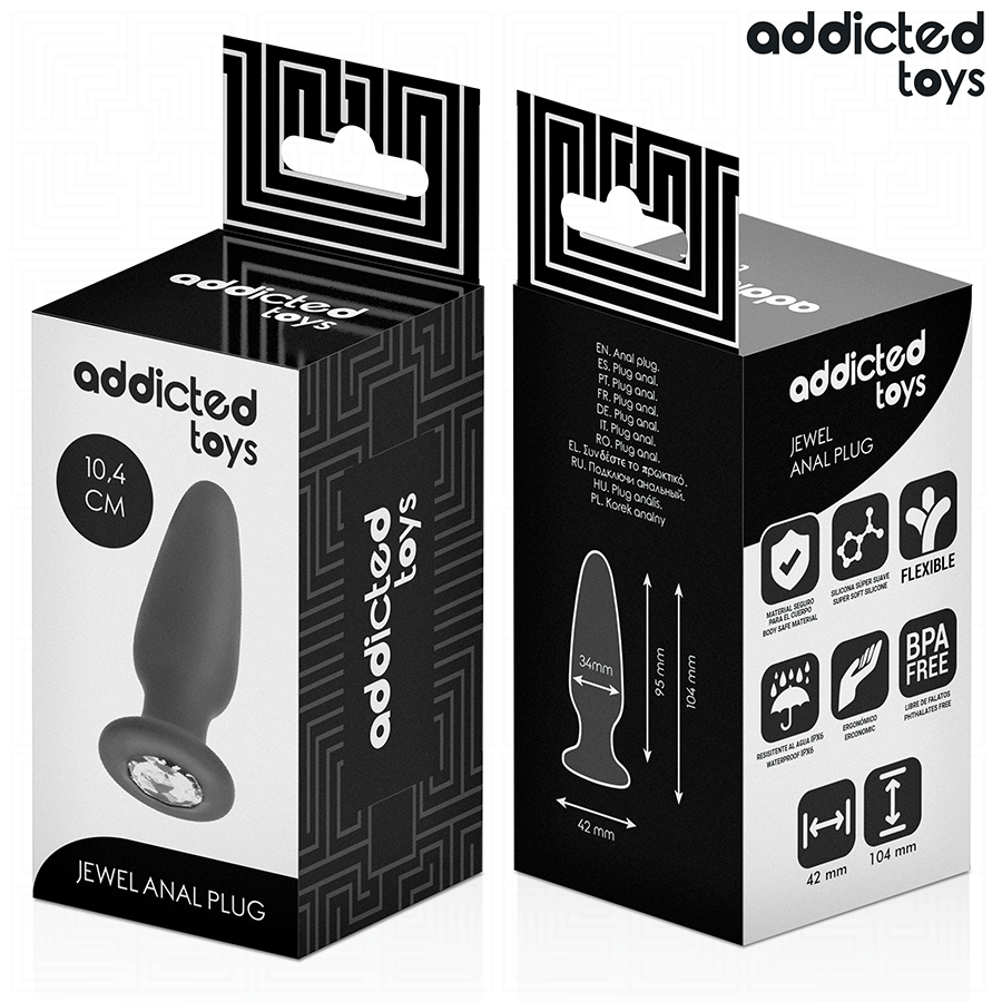 ADDICTED TOYS - PLUG ANAL CON JOYA DE SILICONA TALLA M 10,4 CM