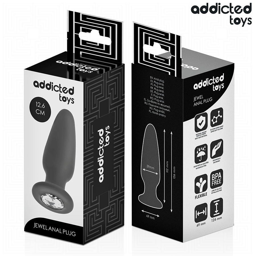 ADDICTED TOYS - PLUG ANAL COM JOIA EM SILICONE TAMANHO L 12,6 CM