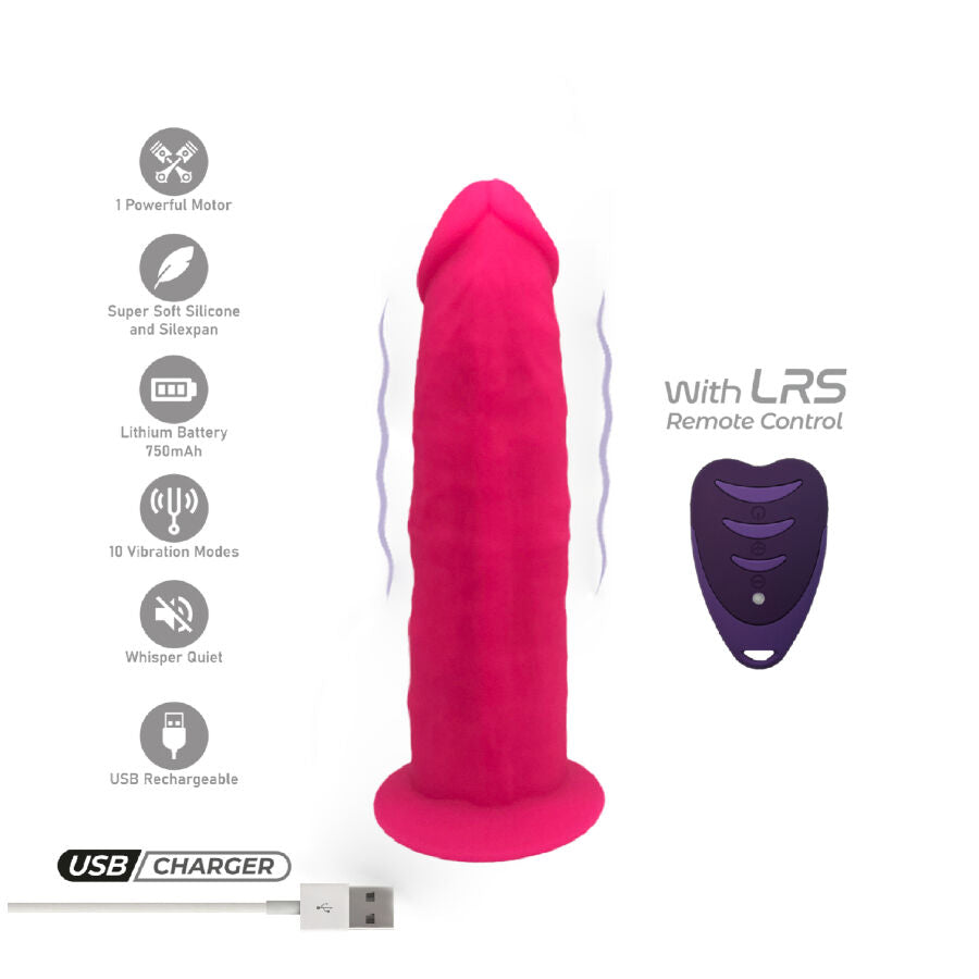 SILEXD - PENE REALISTA MODELO 2 ROSA + CONTROL REMOTO LRS 17 CM