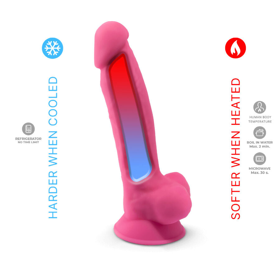 SILEXD - MODELO 1 PÊNIS REALISTA DE SILICONE PREMIUM SILEXPAN ROSA FLUORESCENTE 17,5 CM