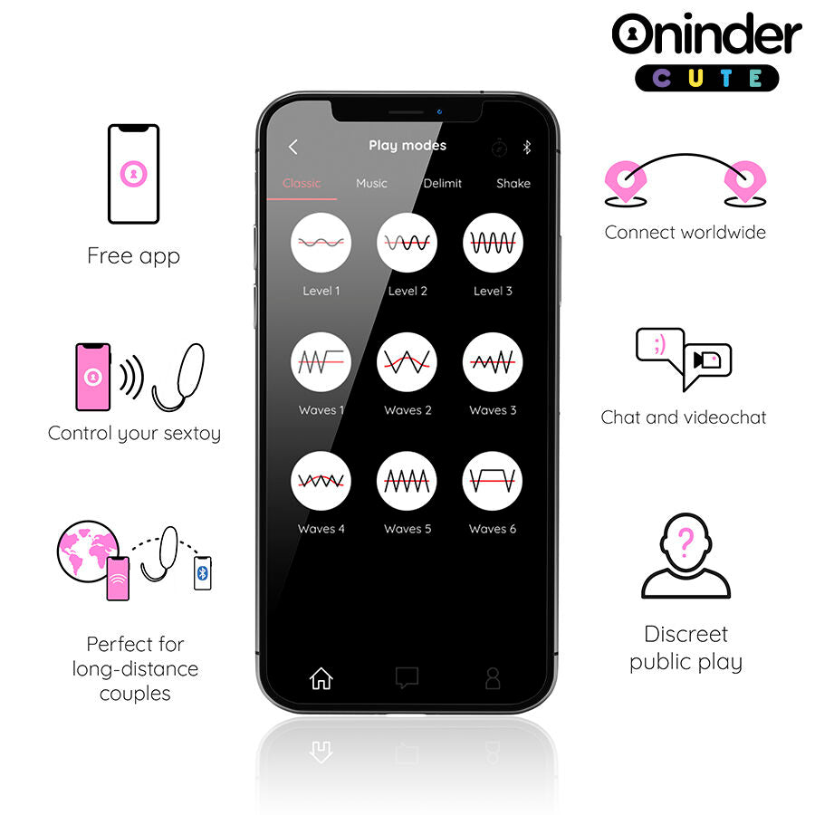 ONINDER CUTE - OVO VIBRO-GIRATÓRIO 360 DE SILICONE PARA PRAZER E AMOR - APLICAÇÃO MUNDIAL GRATUITA