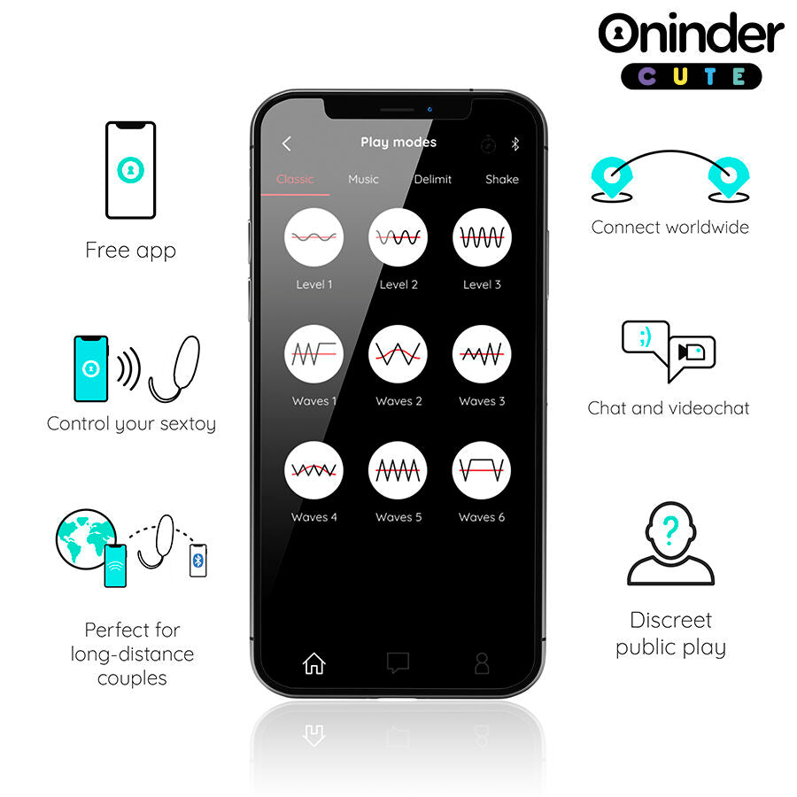 ONINDER CUTE - HUEVO VIBRADOR GIRATORIO DE SILICONA - APP MUNDIAL GRATUITA