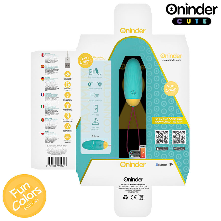 ONINDER CUTE - OVO DE SILICONE VIBRO-ROTATIVO PARA PRAZER E AMOR - APLICAÇÃO GRATUITA PARA TODO O MUNDO