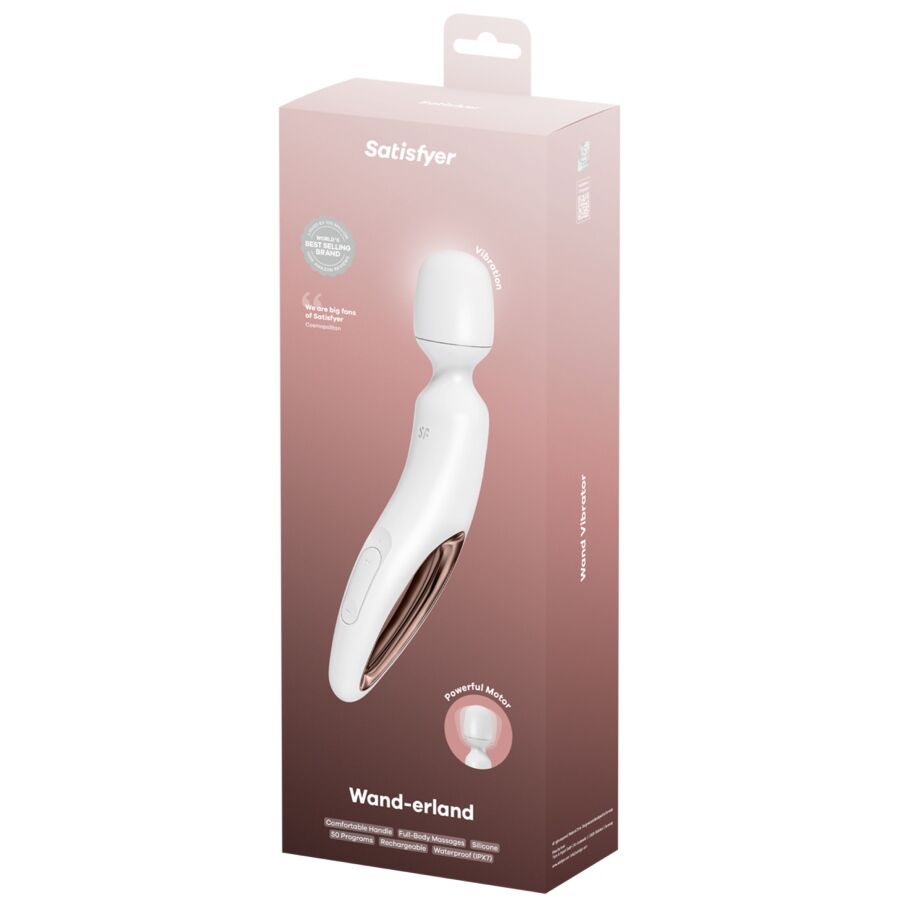 SATISFYER - MASAJEADOR VIBRADOR WAND ERLAND BLANCO