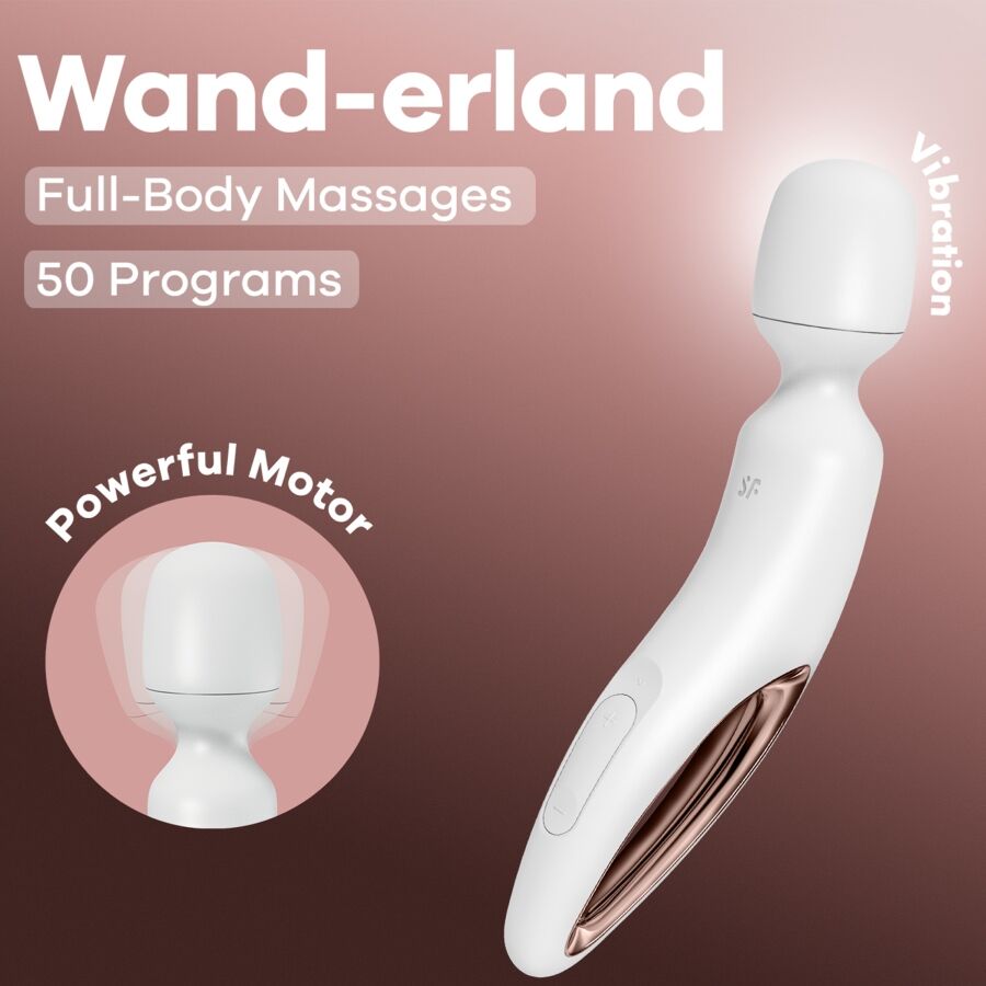 SATISFYER - MASAJEADOR VIBRADOR WAND ERLAND BLANCO