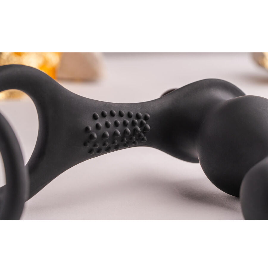 ROCKS-OFF - RO-ZEN RRO ANAL PLUG WITH VIBRATING PENIS RING BLACK