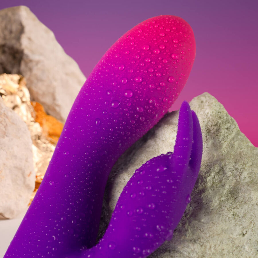 VIBRADOR CONEJO MORADO GLO-GIRL ROCKS-OFF