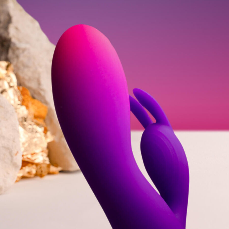 VIBRADOR CONEJO MORADO GLO-GIRL ROCKS-OFF