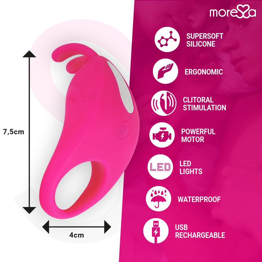MORESSA - BRAD PREMIUM SILICONA RECARGABLE ROSA
