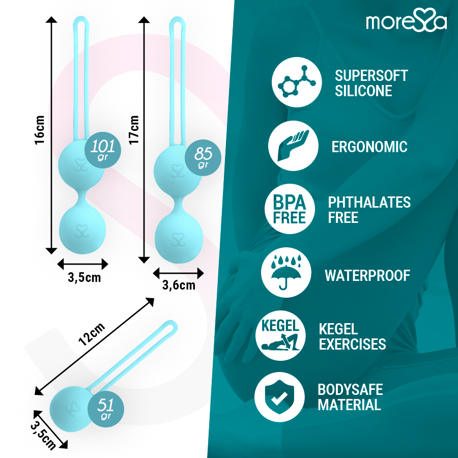 MORESSA - CONJUNTO OSIAN PREMIUM DE SILICONE TURQUESA