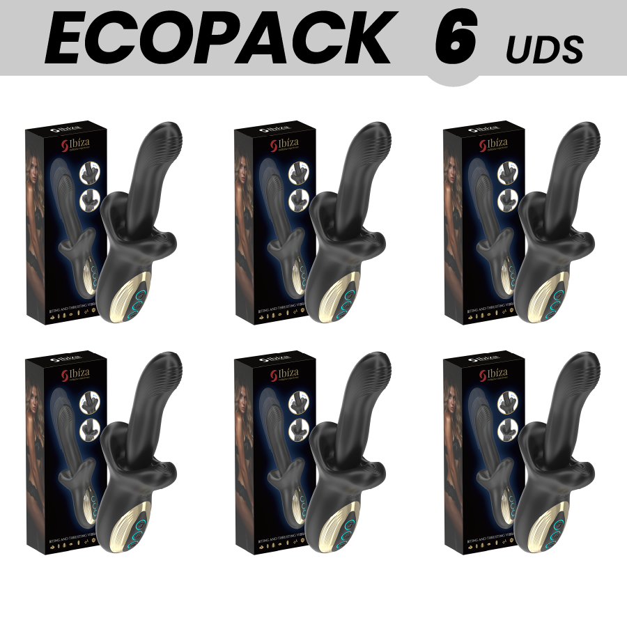 ECOPACKS 6 UNIDADES - IBIZA VIBRADOR POTENTE COM EFEITO DE IMPULSO E MORDIDA
