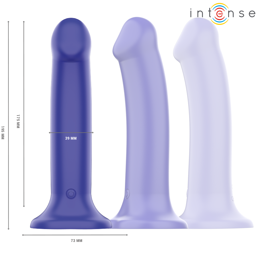 Vibrador Victoria Intenso com Ventosa, 10 Vibrações, Azul Escuro, Comando