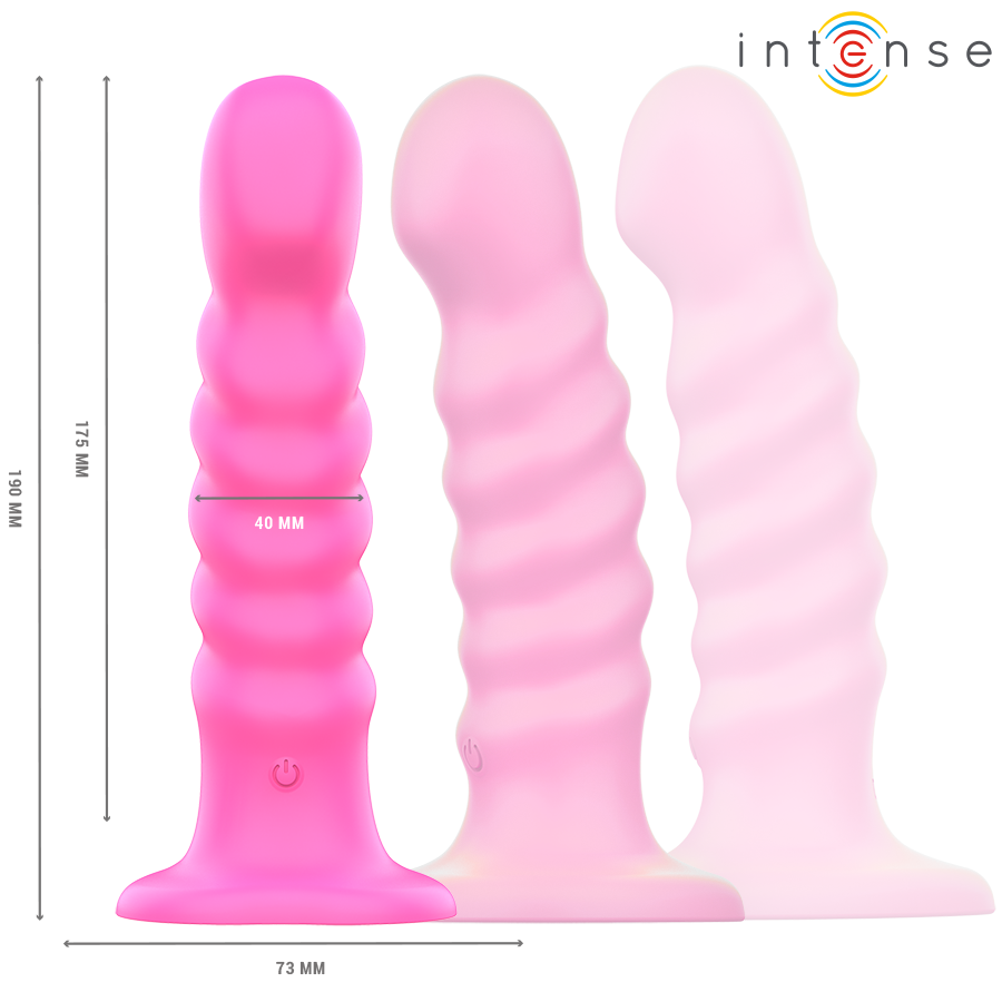 INTENSE - VIBRADOR CINDY TAMANHO L DESIGN EM ​​​​ESPIRAL 10 VIBRAÇÕES ROSA CONTROLO REMOTO