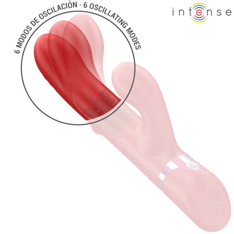 INTENSE - VIBRADOR MULTIFUNCIONAL LELE ROTATIVO, OSCILAÇÃO E ESTIMULAÇÃO VERMELHO