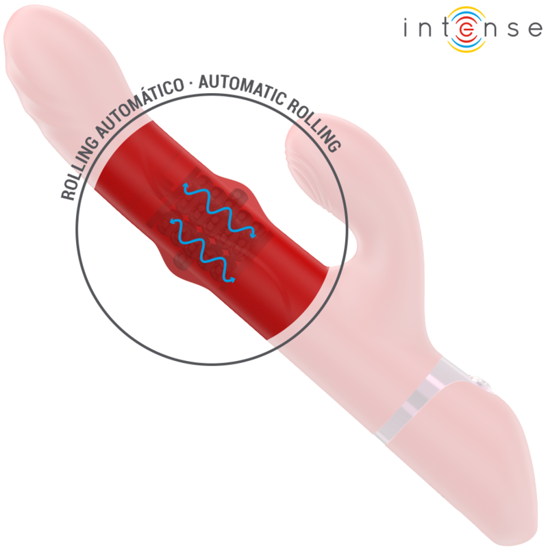 INTENSE - VIBRADOR MULTIFUNCIONAL LELE ROTATIVO, OSCILAÇÃO E ESTIMULAÇÃO VERMELHO