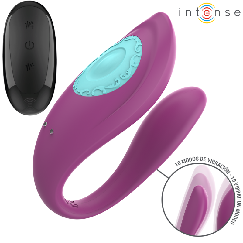 INTENSE - ANNIE VIBRADOR Y ESTIMULADOR EN FORMA DE U MORADO CONTROL REMOTO