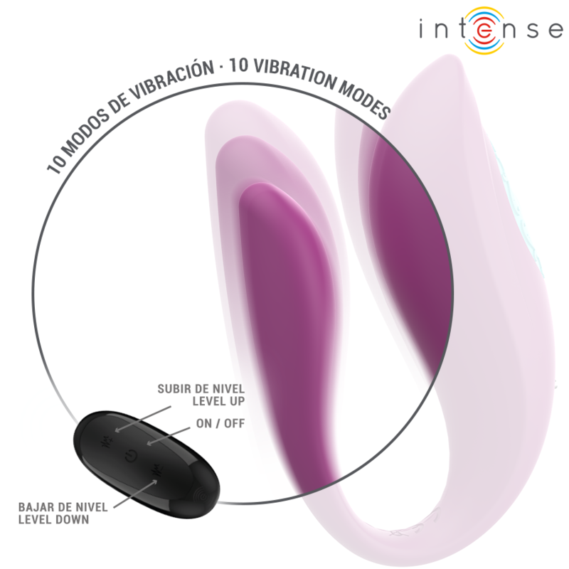 INTENSE - ANNIE VIBRADOR Y ESTIMULADOR EN FORMA DE U MORADO CONTROL REMOTO