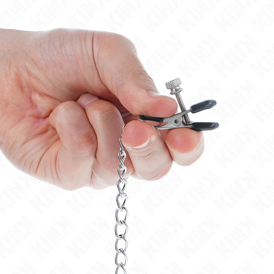 KINK - PINZAS PARA PEZONES DE CADENA PLANA PLATEADAS 34 CM