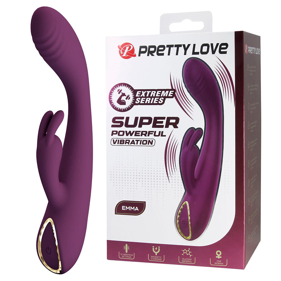 PRETTY LOVE - EMMA RABBIT PURPLE VIBRATOR WITH STIMULATOR