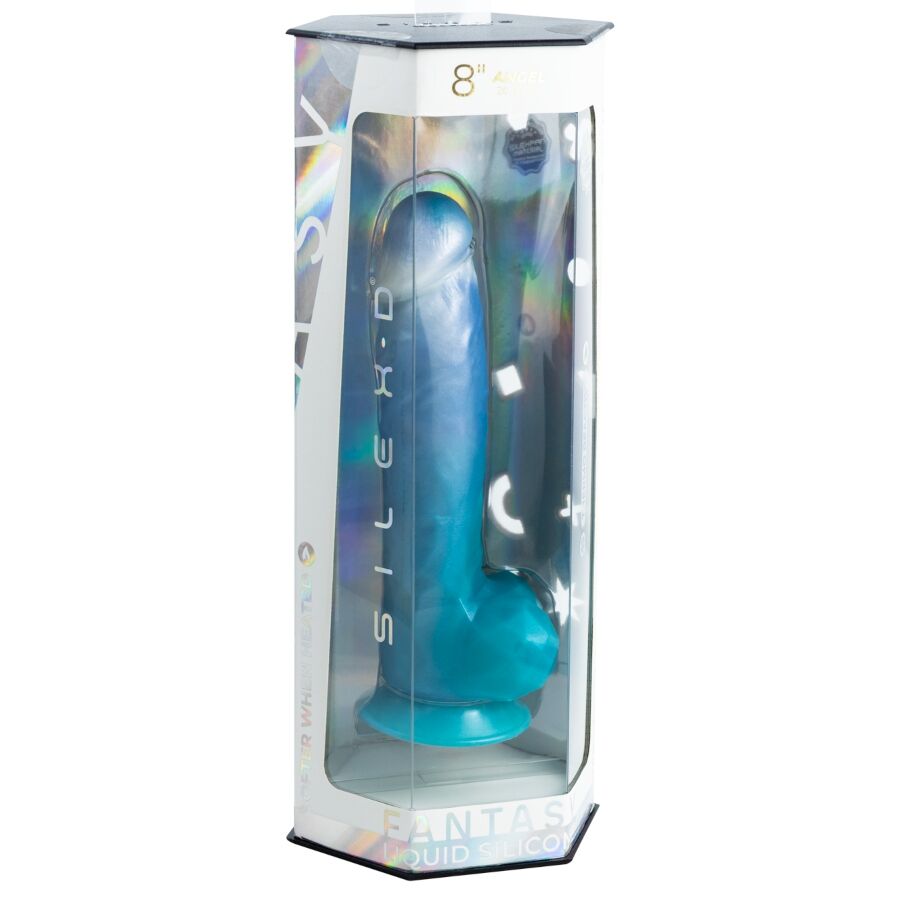SILEXD - ANGEL DILDO FANTASY LIQUID SILICONE THERMOREACTIVE CELESTIAL BLUE 20.3 CM
