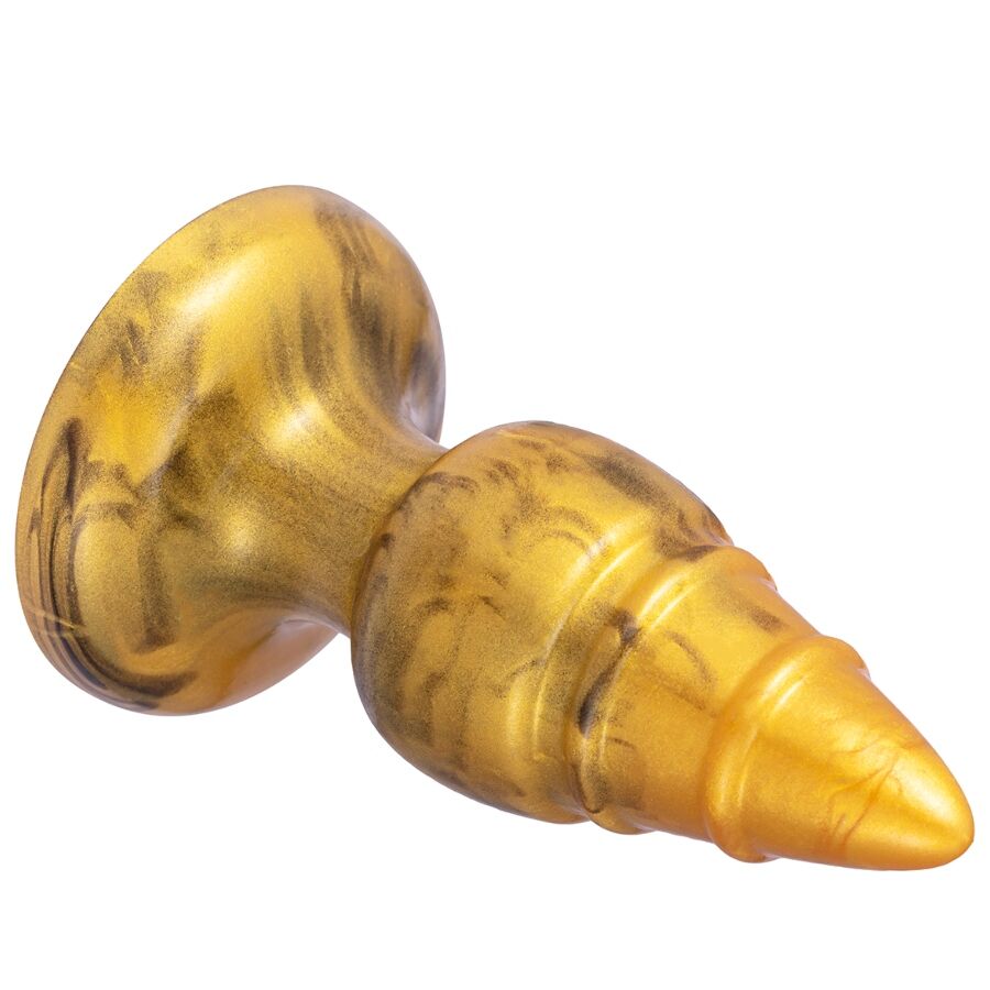 SILEXD - GOLDY ANAL PLUG FANTASY LIQUID SILICONE THERMOREACTIVE GOLDEN 9.2 CM