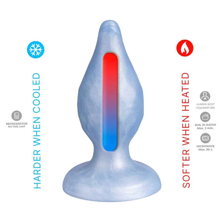 SILEXD - DIAMOND ANAL PLUG FANTASY LIQUID SILICONE THERMOREACTIVE PEARL BLUE 9.2 CM