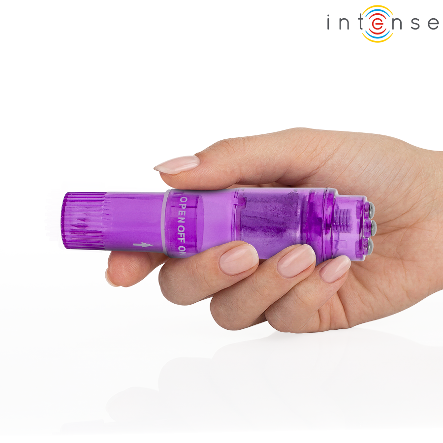 INTENSE - KURT MINI MASSAGER WITH 4 INTERCHANGEABLE HEADS PURPLE