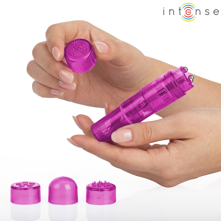 INTENSE - KURT MINI MASSAGER WITH 4 INTERCHANGEABLE HEADS PINK