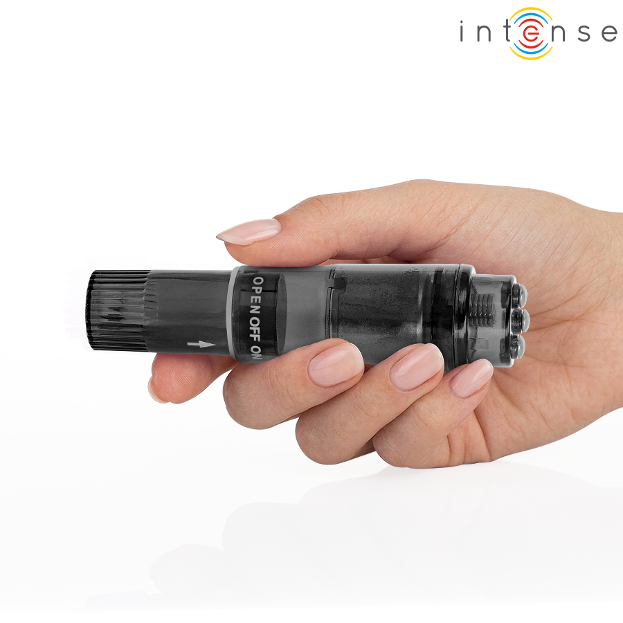 INTENSE - KURT MINI MASSAGER WITH 4 INTERCHANGEABLE HEADS BLACK