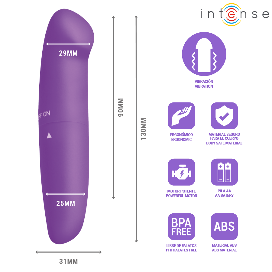 INTENSE - PHIL G-SPOT VIBRATOR PURPLE 13 CM