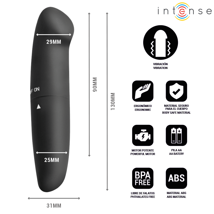 INTENSE - PHIL G-SPOT VIBRATOR BLACK 13 CM