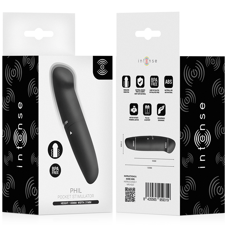 INTENSE - PHIL G-SPOT VIBRATOR BLACK 13 CM