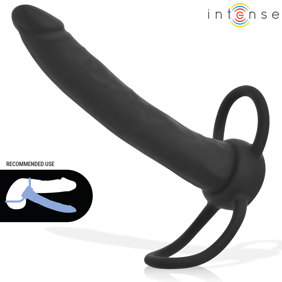 INTENSE- LUCAS ANAL DILDO WITH COCK AND TESTICLE RING SILICONE