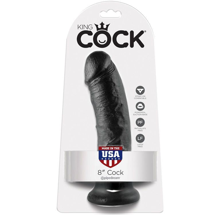 KING COCK - DILDO PRETO DE 20,3 CM