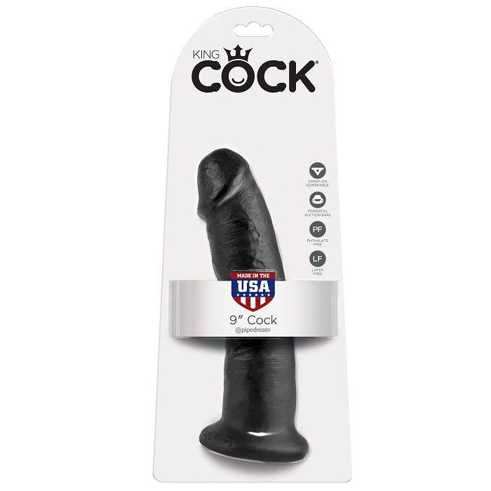 KING COCK - DILDO PRETO DE 22,9 CM