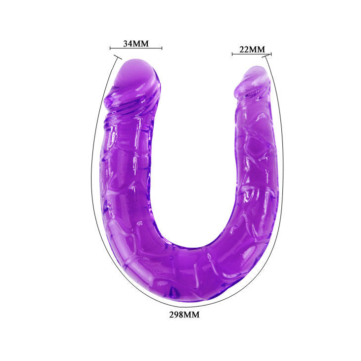 BAILE - DILDO DUPLO EM GEL FLEXÍVEL LILÁS