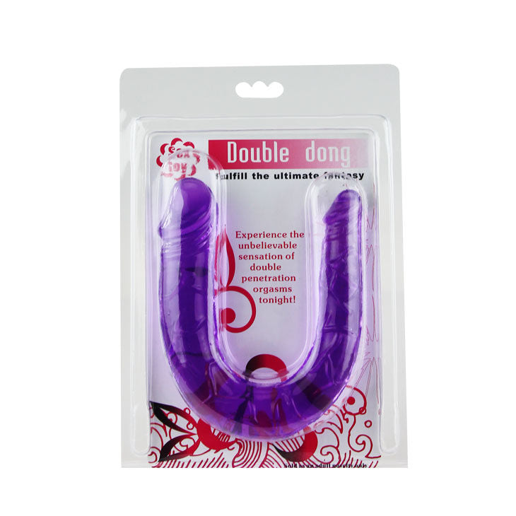 BAILE - DILDO DUPLO EM GEL FLEXÍVEL LILÁS