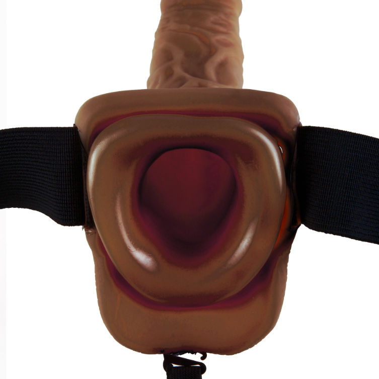 SÉRIE FETISH FANTASY - SÉRIE 9 STRAP-ON OCO COM BOLAS 22,9CM CASTANHO