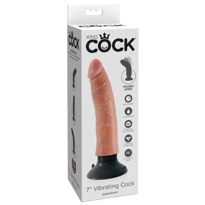 KING COCK - PENE VIBRADOR DE 17,78 CM COLOR CARNE