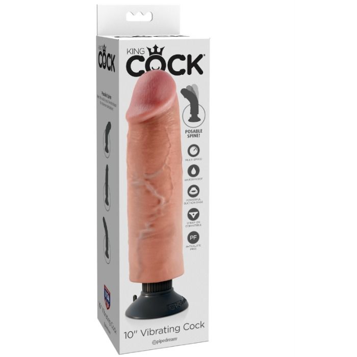 KING COCK - PENE VIBRADOR DE 25,5 CM COLOR CARNE