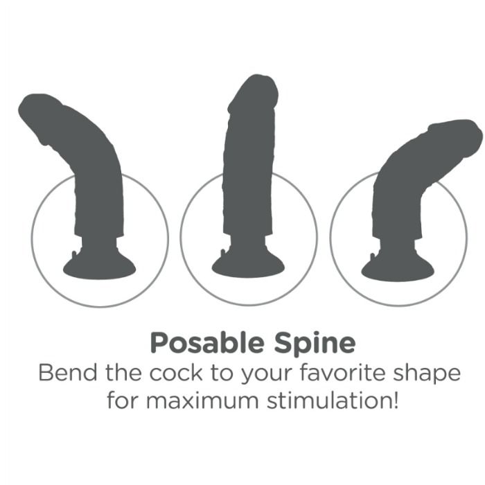 KING COCK - PENE VIBRADOR CON BOLAS DE 17,78 CM COLOR CARNE