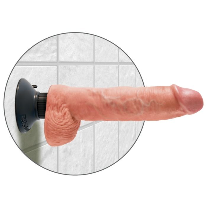 KING COCK - PENE VIBRADOR DE 25,5 CM CON BOLAS CARNE