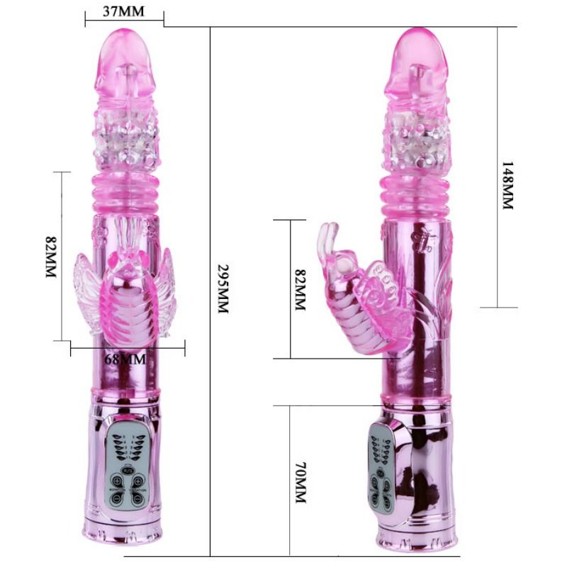 BAILE - VIBRADOR RECARREGÁVEL COM ROTAÇÃO E ESTIMULADOR PULSANTE