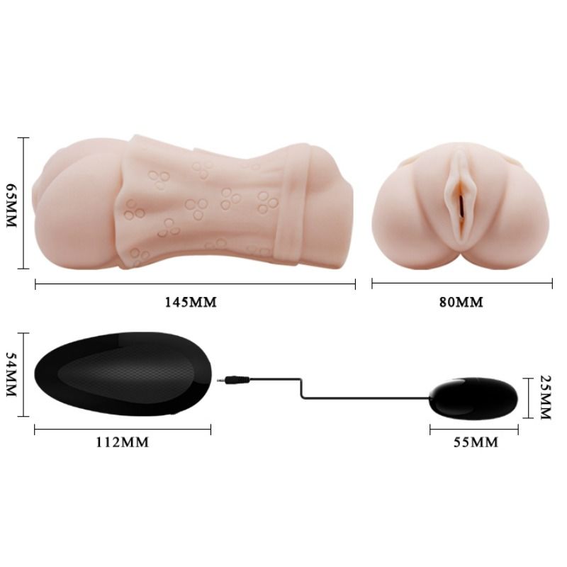 CRAZY BULL - MASTURBADOR VAGINAL DE PELE DE ÁGUA COM VIBRADOR BALA 2