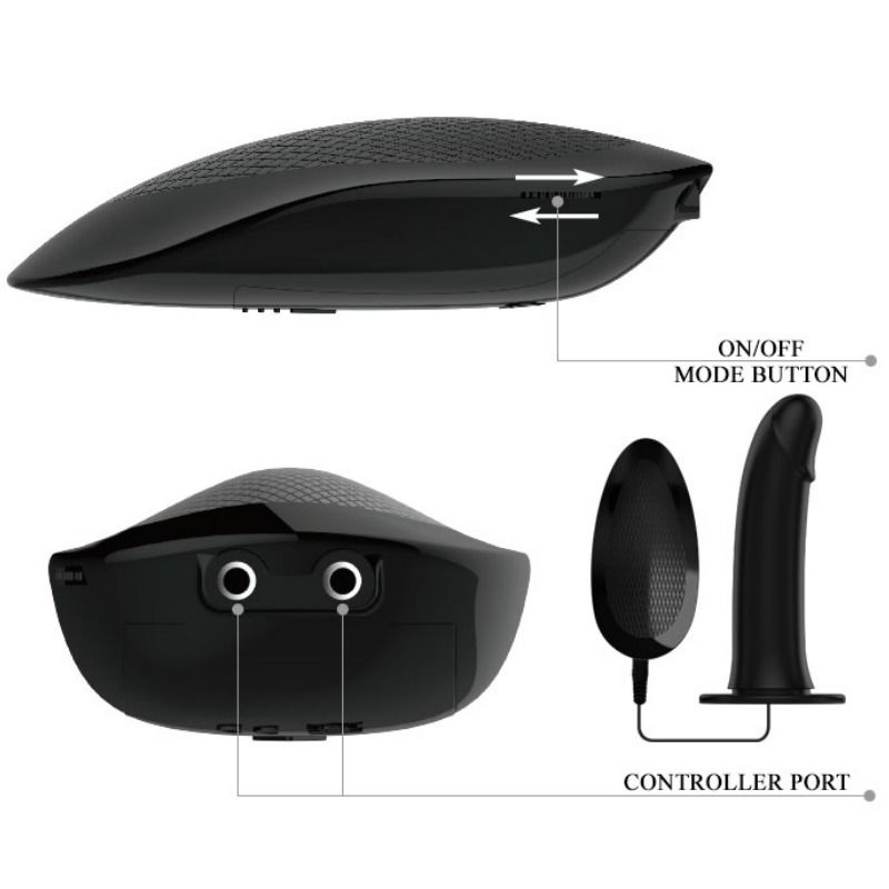 PRETTY LOVE - VITO STRAP-ON COM DILDO OCO E VIBRAÇÃO 17,3 CM