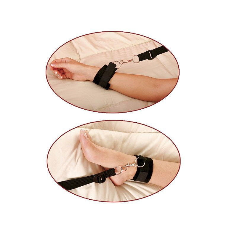 SÉRIE FETICHE DE FANTASIA - KIT DE RESTRIÇÃO PARA CAMA COM AMARRAS